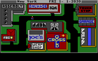 New York City in the 2030's. Again, this was an 8 bit game, so they just leave the key things there.
