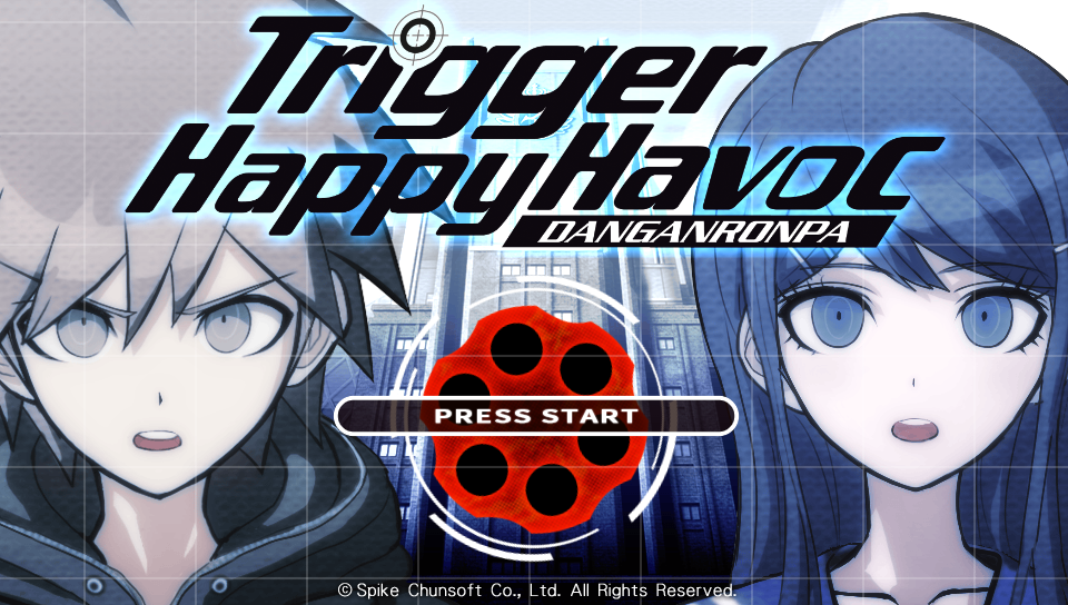 The Title Screen of Danganronpa: Trigger Happy Havoc