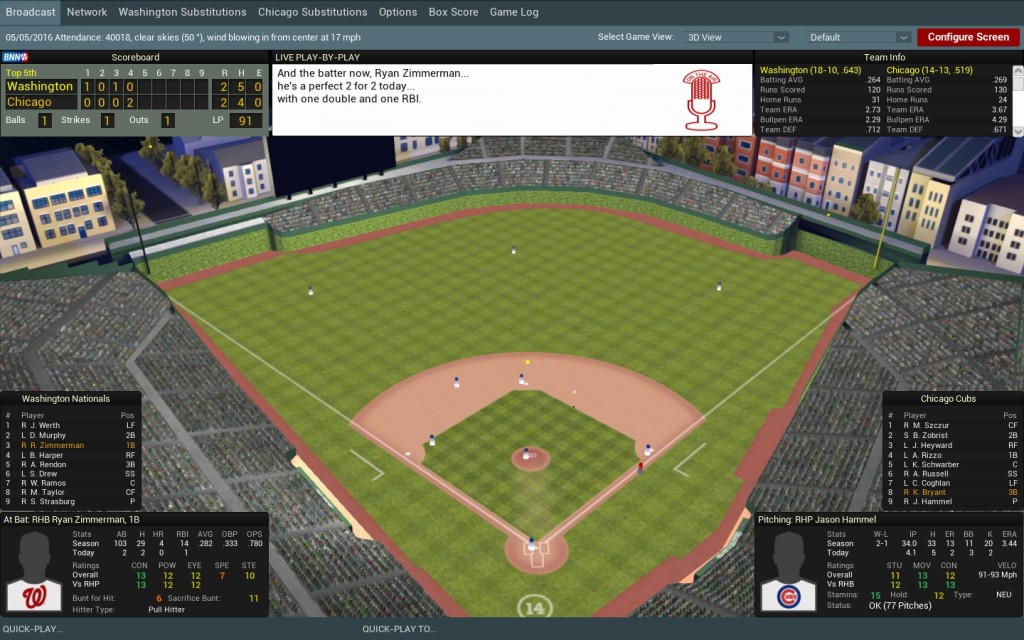 Out of the Park Baseball 17 also offers improved visuals, like this 3D stadium